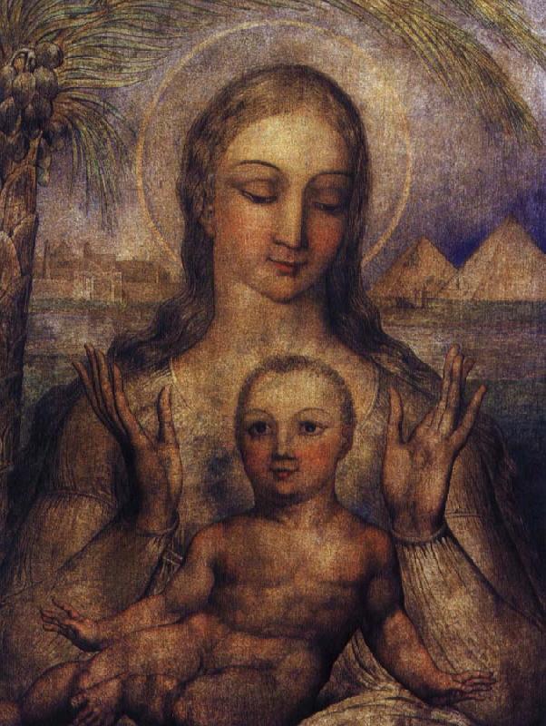 Blake, William madonnan med jed jesusbarnet i egypten oil painting image